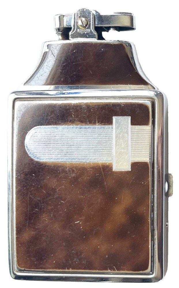 VINTAGE 1940's ART DECO RONSON MASTERCASE LIGHTER & CIGARETTE CASE COMBO
