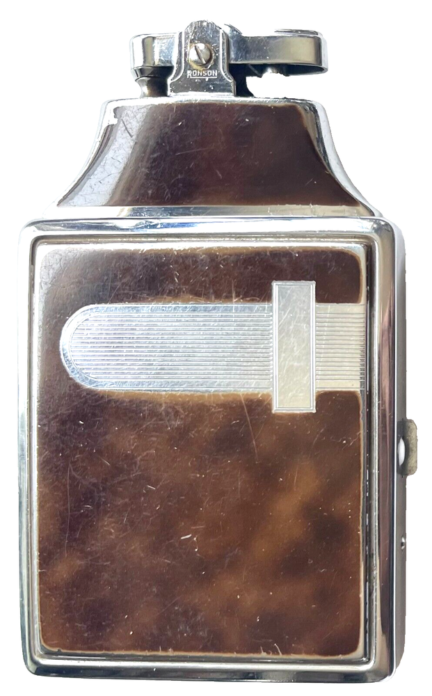 VINTAGE 1940's ART DECO RONSON MASTERCASE LIGHTER & CIGARETTE CASE COMBO