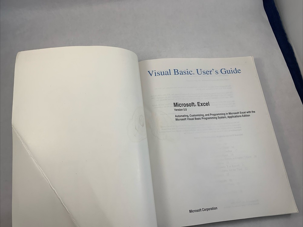 Microsoft Office Excel 5.0 User Guides Visual Basic Getting Started Vintage 1994