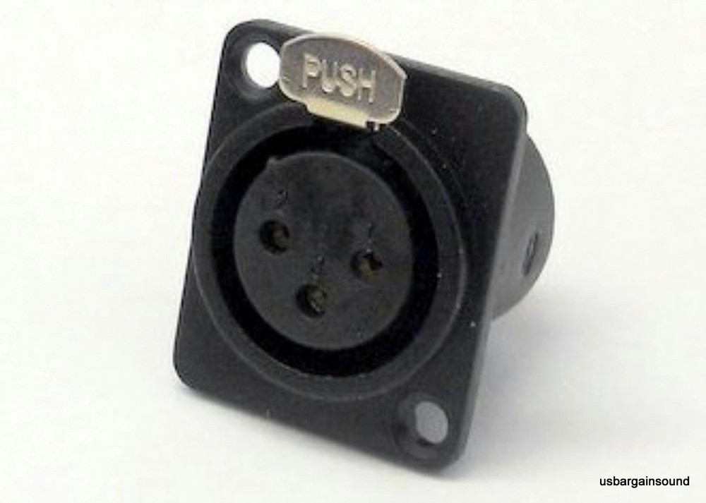 (12 PACK) PROCRAFT PXLRFP-B "D" Type Panel Mount XLRF Connector w/ Black Shell