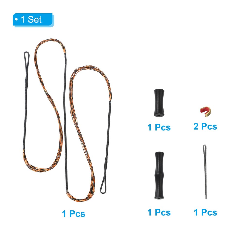 14 Strands Bow String Replacement for AMO 66" Recurve Bow String Black Brown