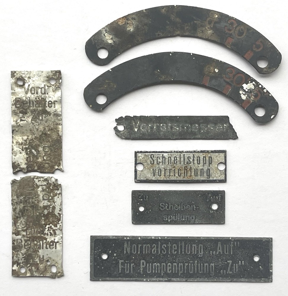 German WWII Aircraft Instruments TYPENSCHIELDS Data Plates