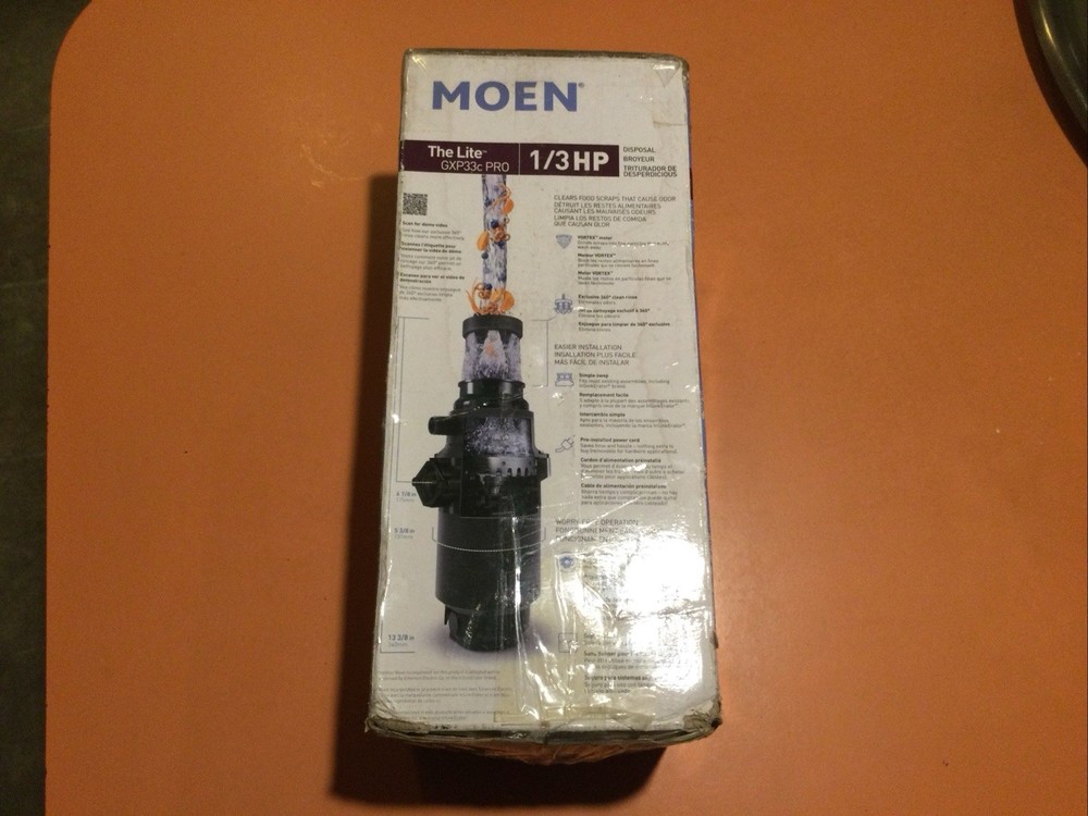NEW Moen GXP33c PRO Garbage Disposal 1/3 HP Open Box