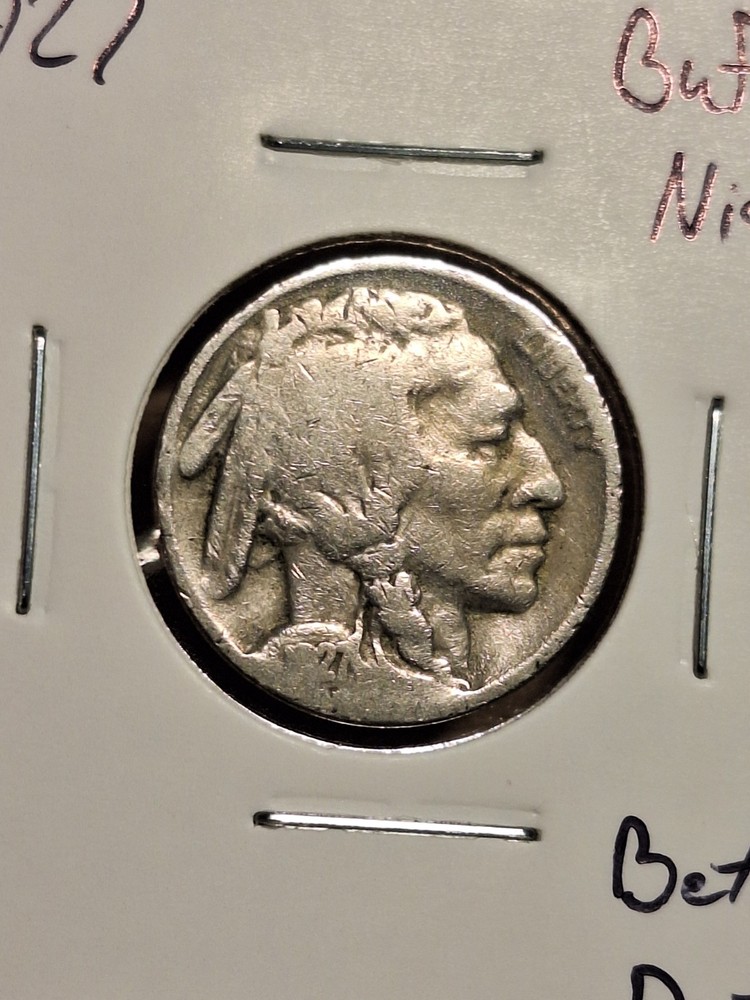 1927 Buffalo Nickel Better / Partial Date Decent Circulated Condition