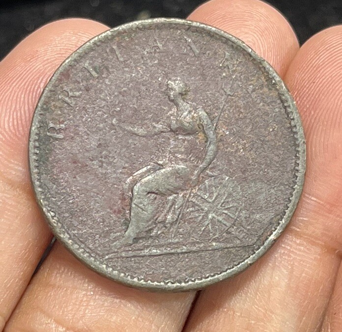 1806 Great Britain Half Penny Coin Low Grade