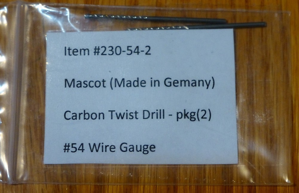 Mascot #230-54-2 (Drill Bits) 2 in pkg. #54 Wire Gauge