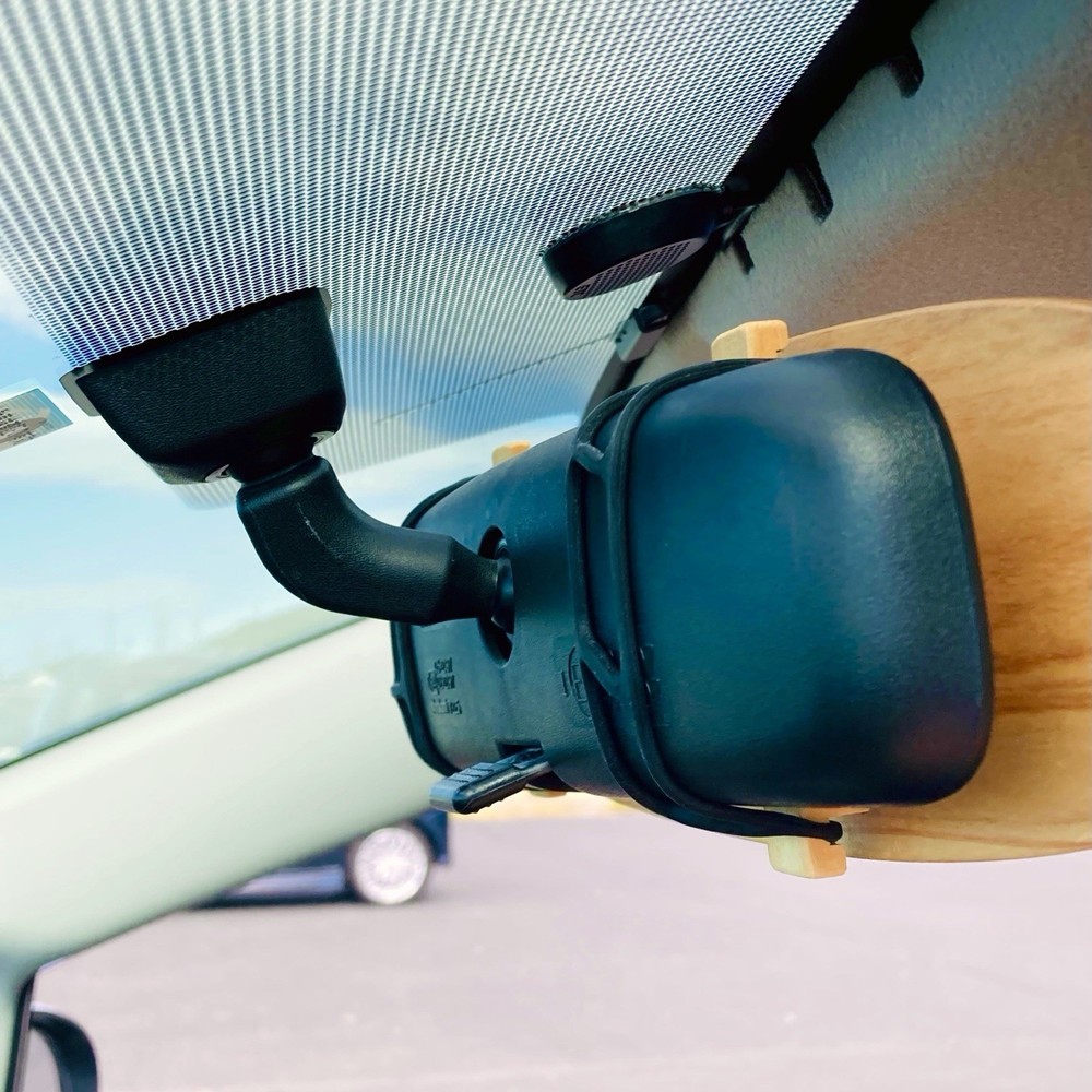 Surfboard-shaped rearview mirror handmade Shortboard version