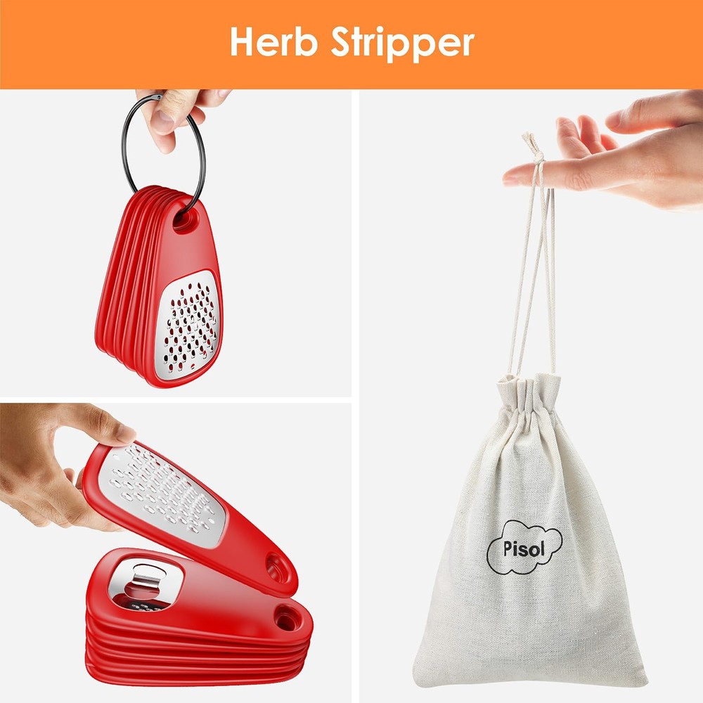 Pisol Kitchen Unique Gadgets Set 6 Pieces, Space Saving, Cheese M, Red