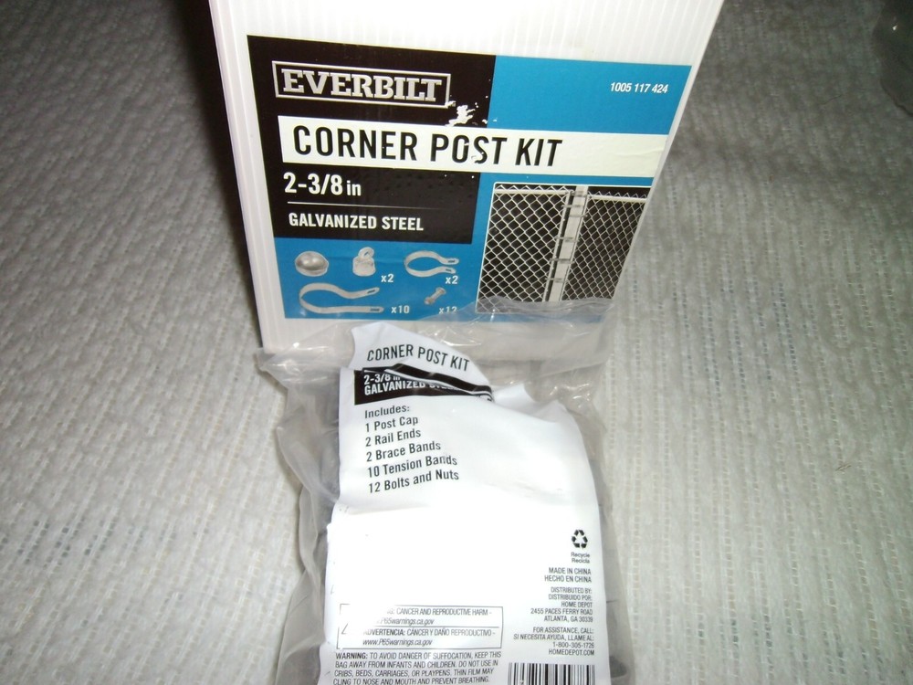 EVERBILT 2-3/8 IN GALVANIZED CORNER POST KIT 1005 117 424