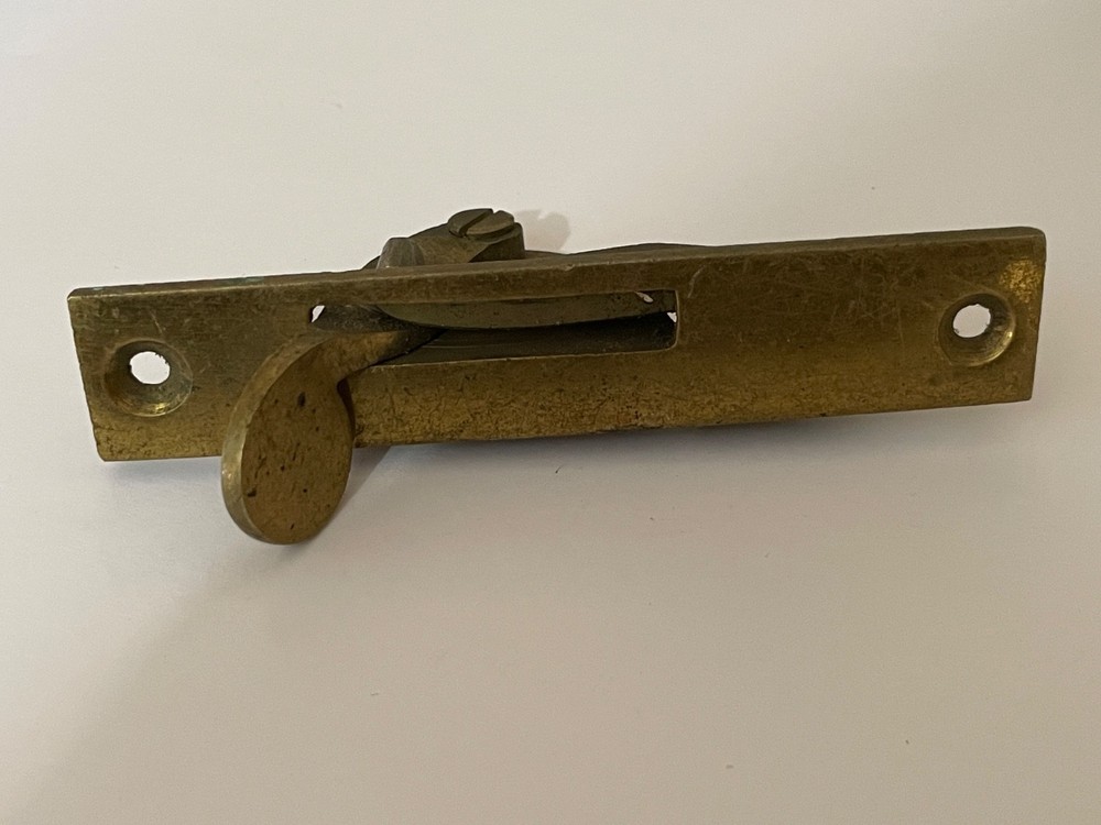 Antique Victorian Solid Brass Sash Window Catch Lock