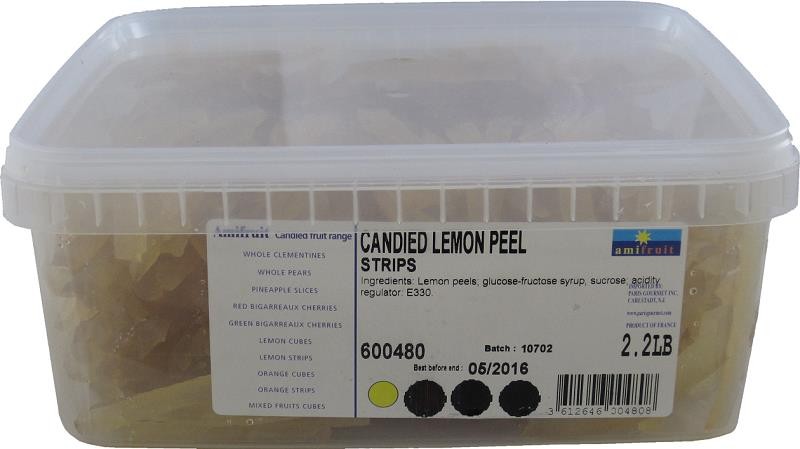Amifruit Candied Lemon Strips - 4.4 Lbs