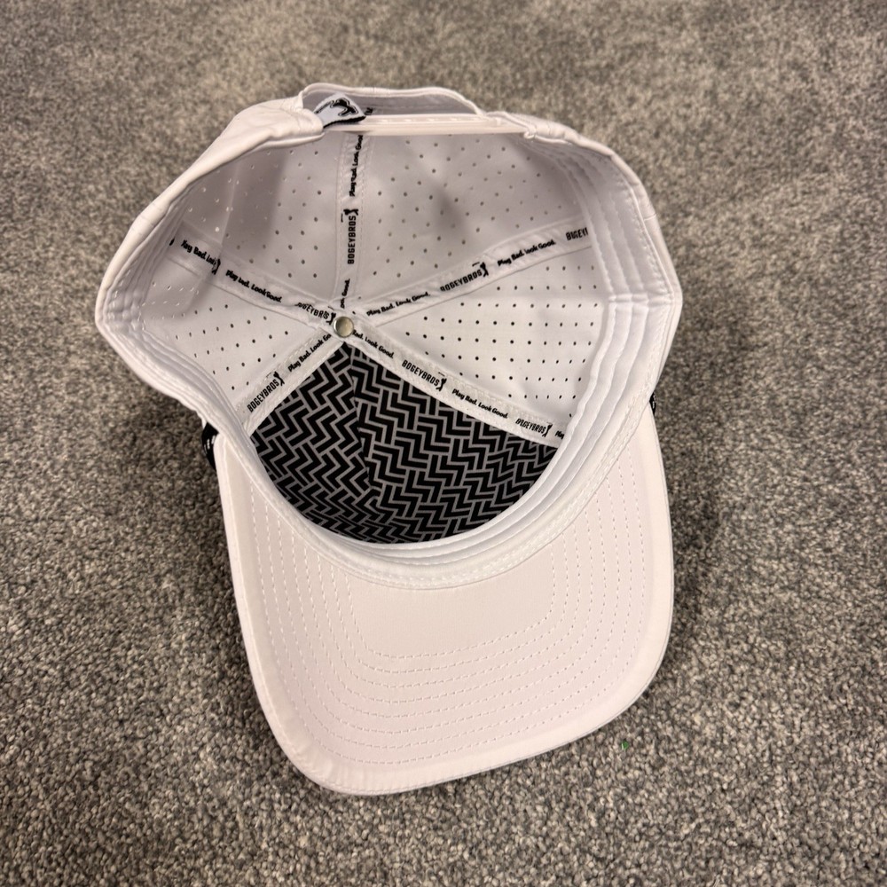 Bogey Bros Men's Golf Hat Pull Out Performance Vented Snapback White OS