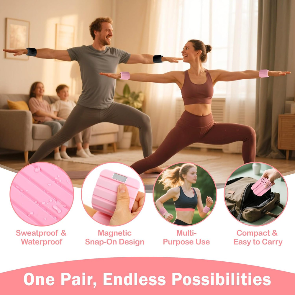 Wrist Weights & Ankle Weights – 2 Pack (1.1 Lbs Each), Adjustable Arm, Leg & Han