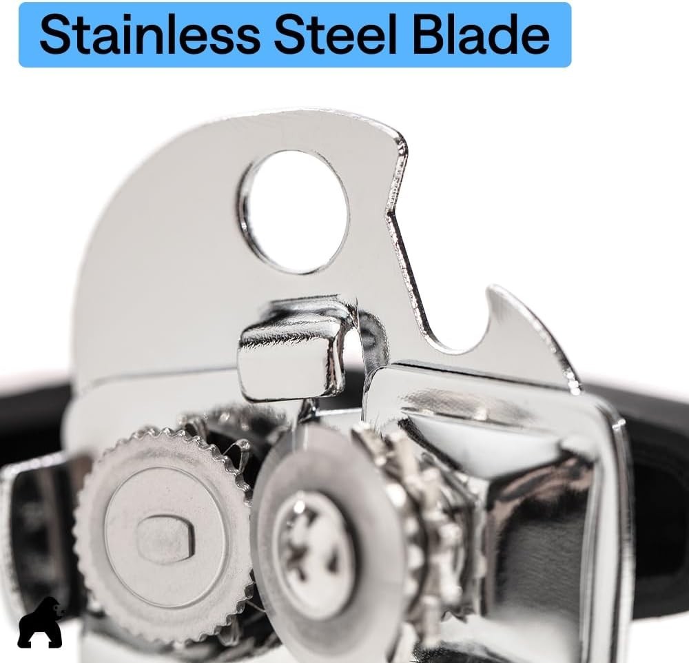Multi-Functional Black Stainless Steel Can and Bottle Opener with Smooth Edge