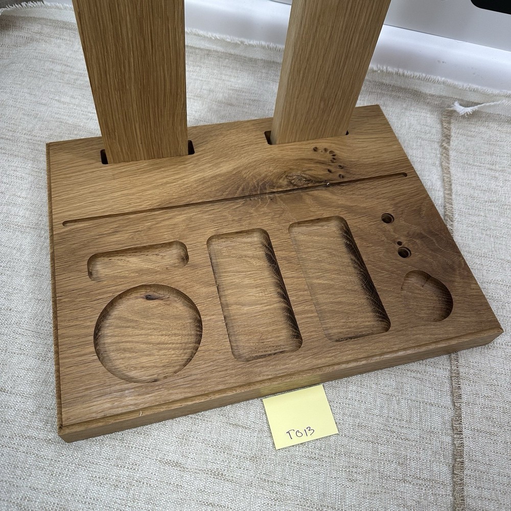Record Stand Accessory Organizer Headshell Stand - Beautiful Solid Oak - Read