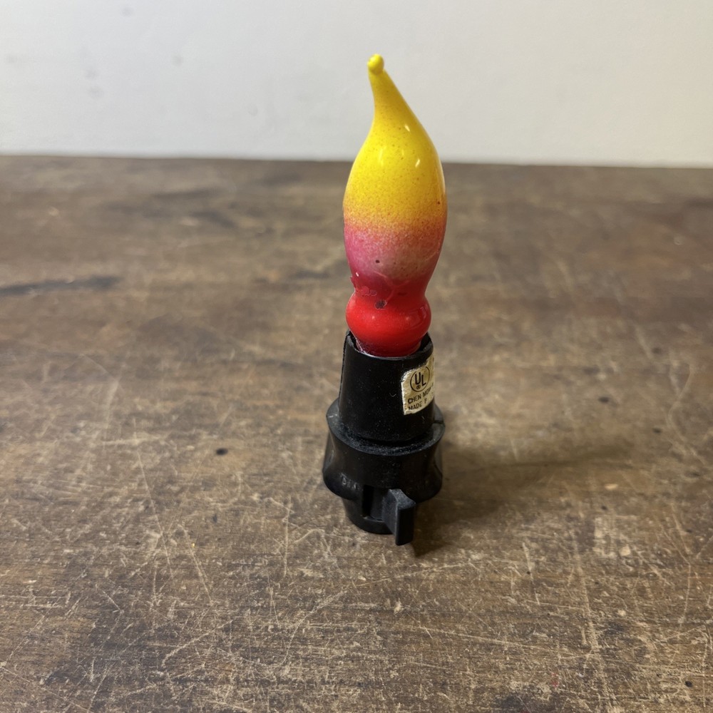 Vintage Flame Night Light Red Yellow - Working!