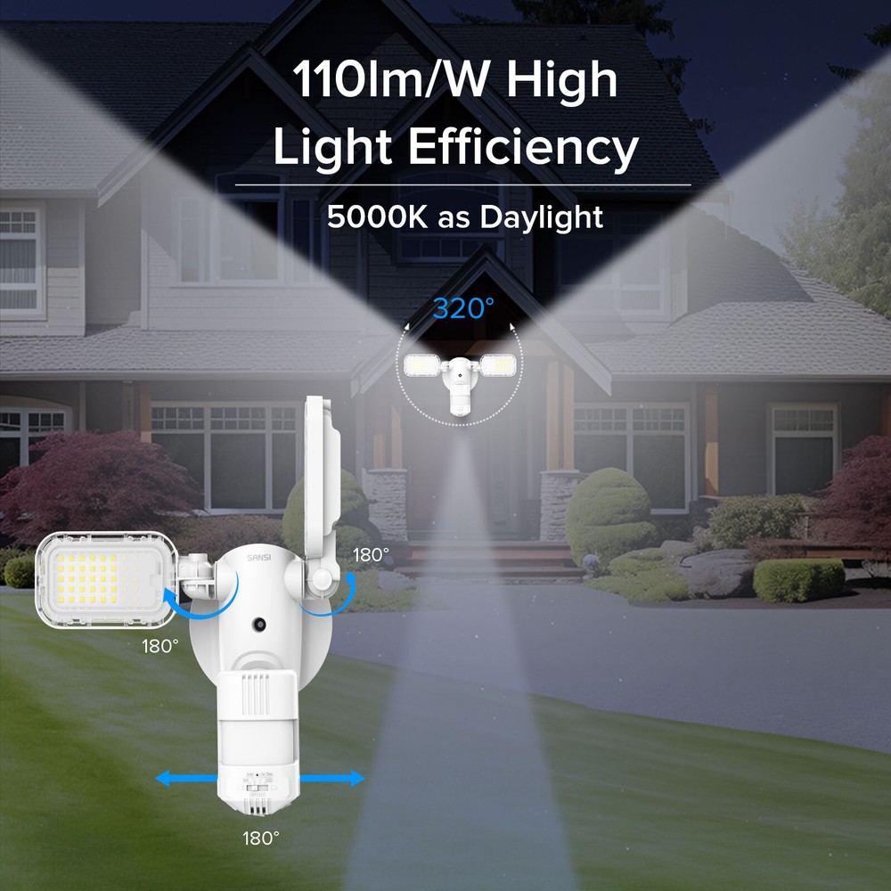 2Pack 10,000LM LED Motion Sensor 90W Spotlight Remote Control Outdoor Floodlight