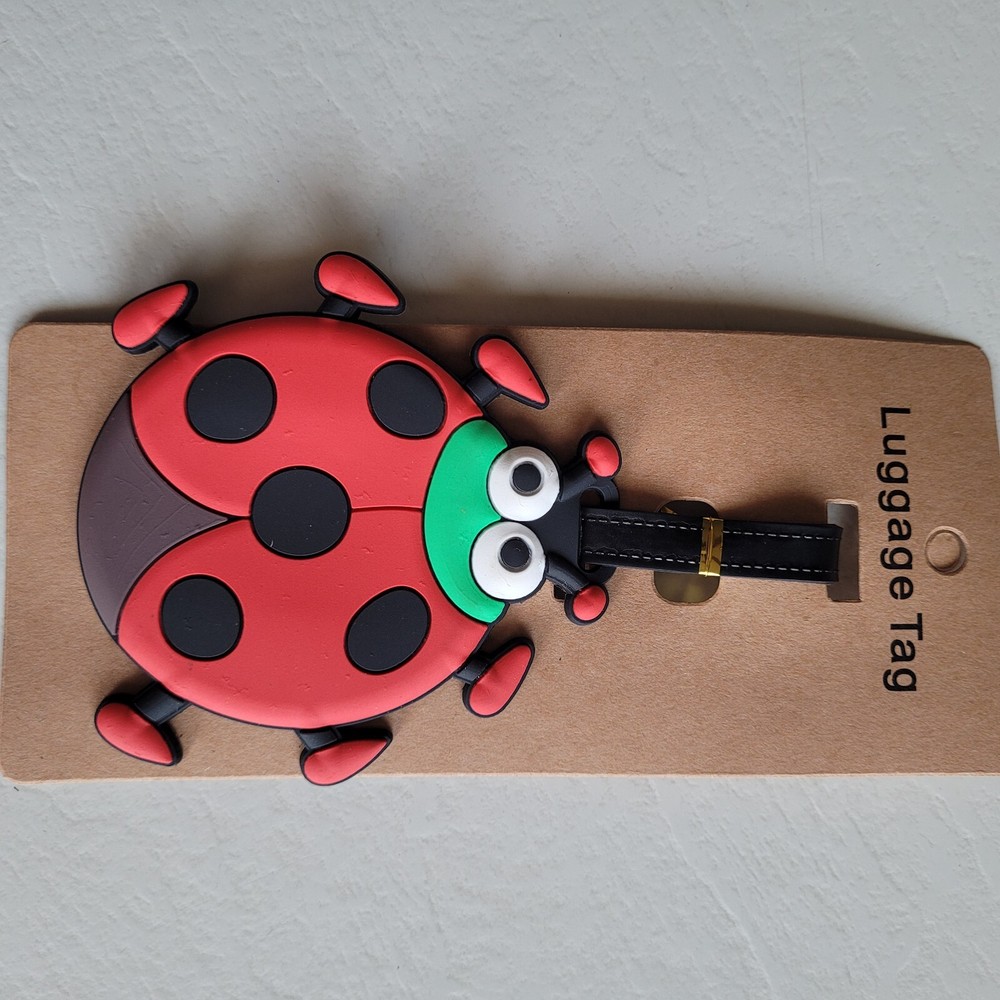 Luggage Tag Lady Bug Identification Label Suitcase Backpack ID Travel Charm