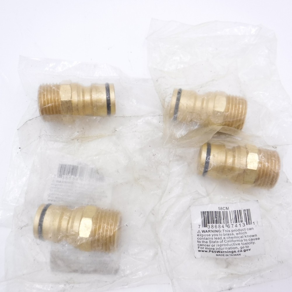 4 Pack Leonard Quick Coupler Brass Hose Connectors 58CM
