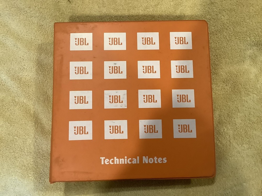 JBL TECHNICAL NOTES BINDER - Full Binder, See Photo