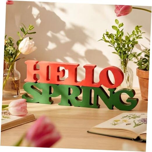 Hello Spring Table Decorations Hello Spring Wooden Sign Blocks Signage