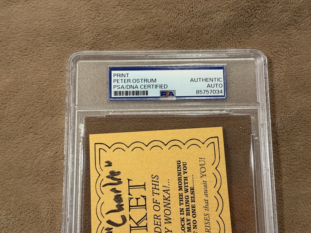 Peter Ostrum Signed Golden Ticket Willy Wonka PSA Autograph Authentic Charlie