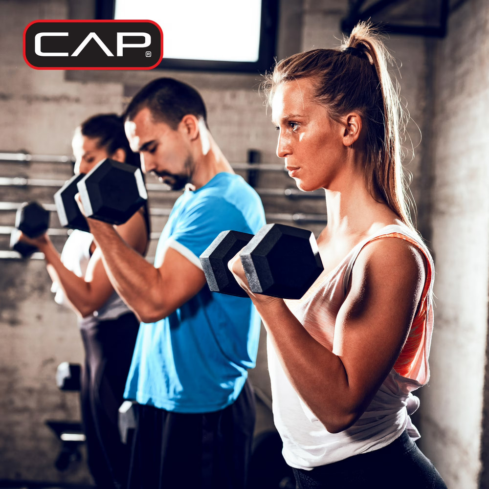 CAP Barbell, 15lb Rubber Hex Dumbbell, Single