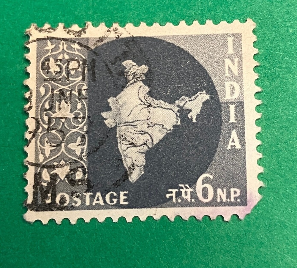INDIA 6 n.p. POSTAGE STAMP used