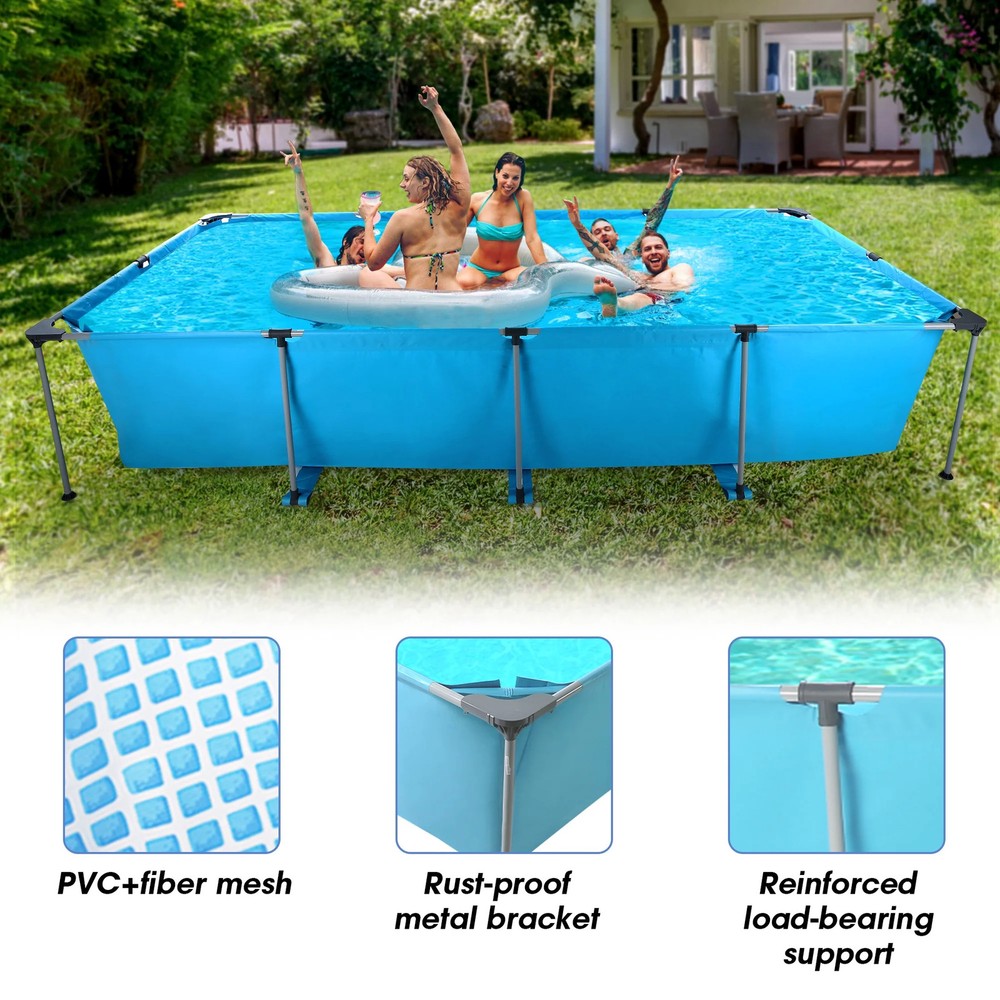 15ft Rectangular Above-Ground Pool – Family Fun, Durable, Easy Setup for