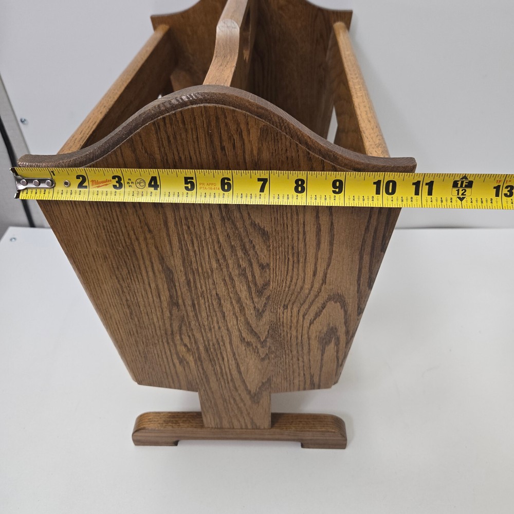 Vintage Solid Oak Magazine Rack Excellent Condition Wood
