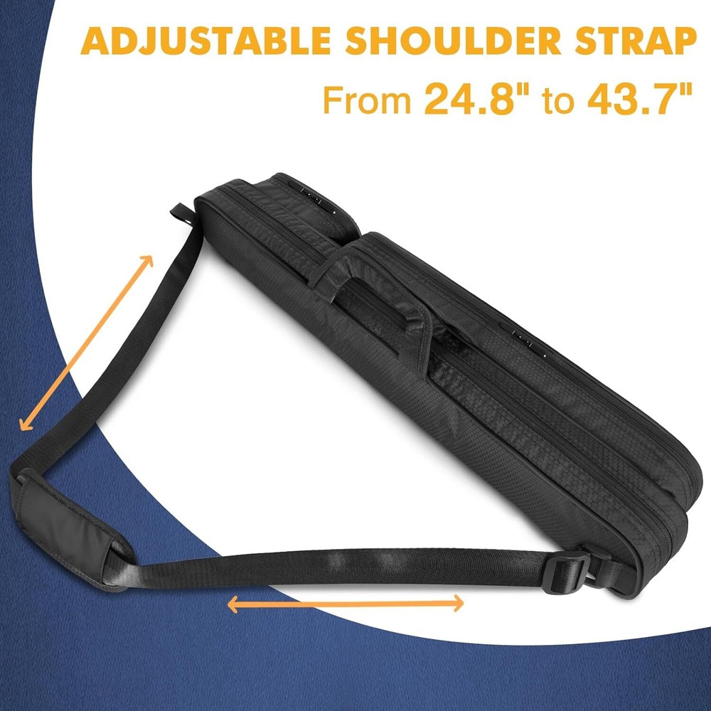 Pool Cue Case, Stick Case 2x2 Holds 2 Sticks 2x2, Black