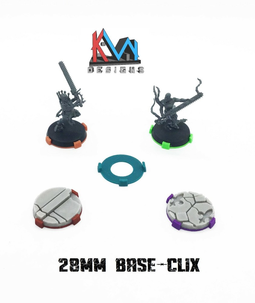 3D Printed - 28mm Base-Clix - Squad Markers for Miniature Bases