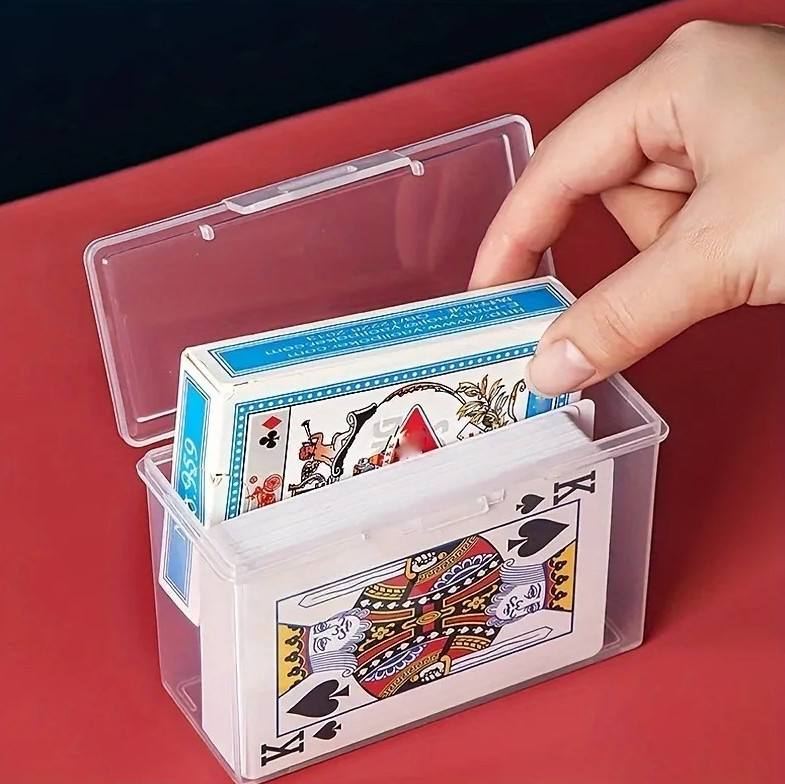Clear Waterproof Playing Card Storage Case – Durable Plastic Card Organizer Box
