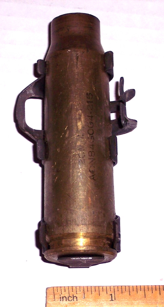 Rare 20mm brass shell casing with clip