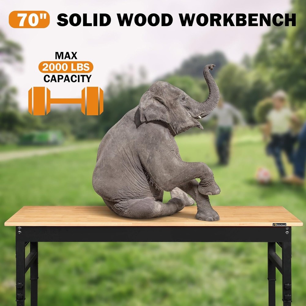 Workbench, Outle 2000 Heavy LBS 70" Work Power Adjustable Table Height Duty with