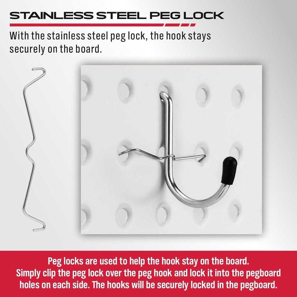 Pegboard Organizer Peg Board Hooks: 300-Piece Hooks for Black