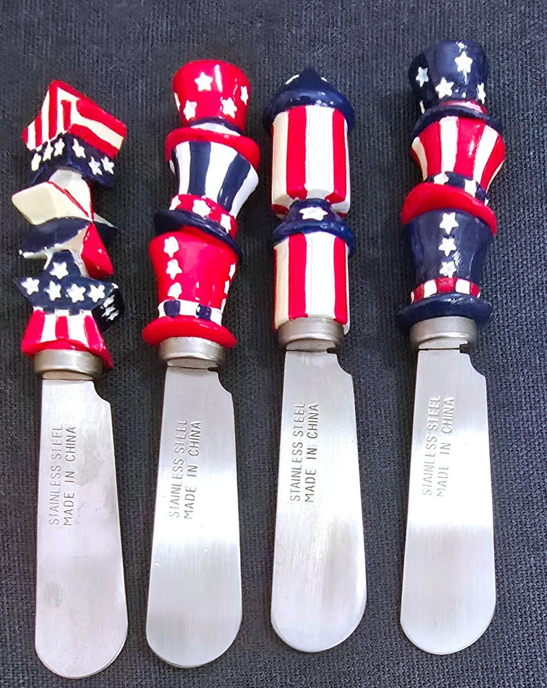 Patriotic 4pc Spreader Knife Lot + Extras
