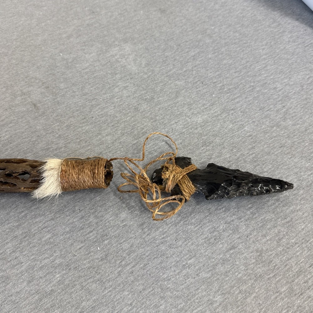 Handcrafted Obsidian, knapped Axe & Spear Viking