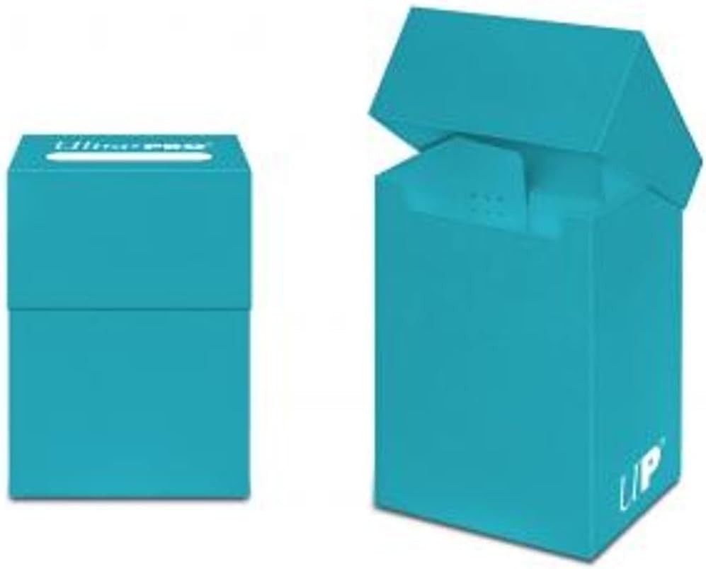 Light Blue Deck Box - Durable, Water-Resistant Card Storage with 6 Compartments