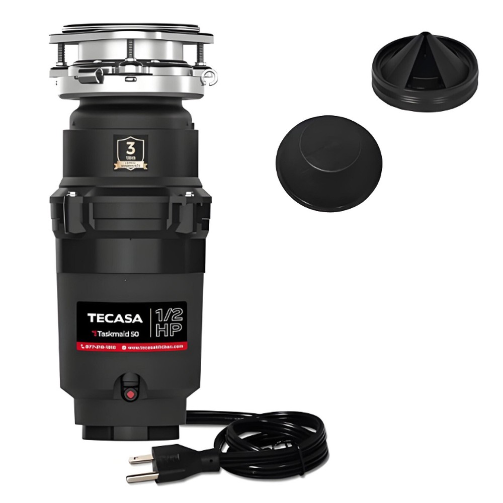 TECASA Garbage Disposal Anti-Jam Stainless Steel -1/2HP,  3/4HP, NEW in the Box