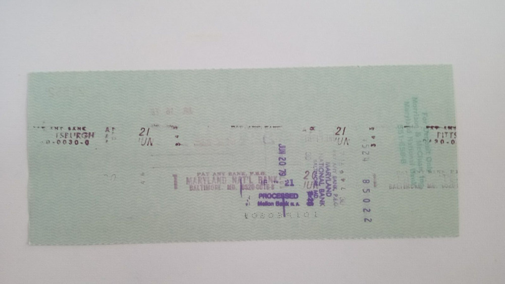 Morrison & McCluan, Inc.: 1978 Pittsburgh Pirates Expense Check