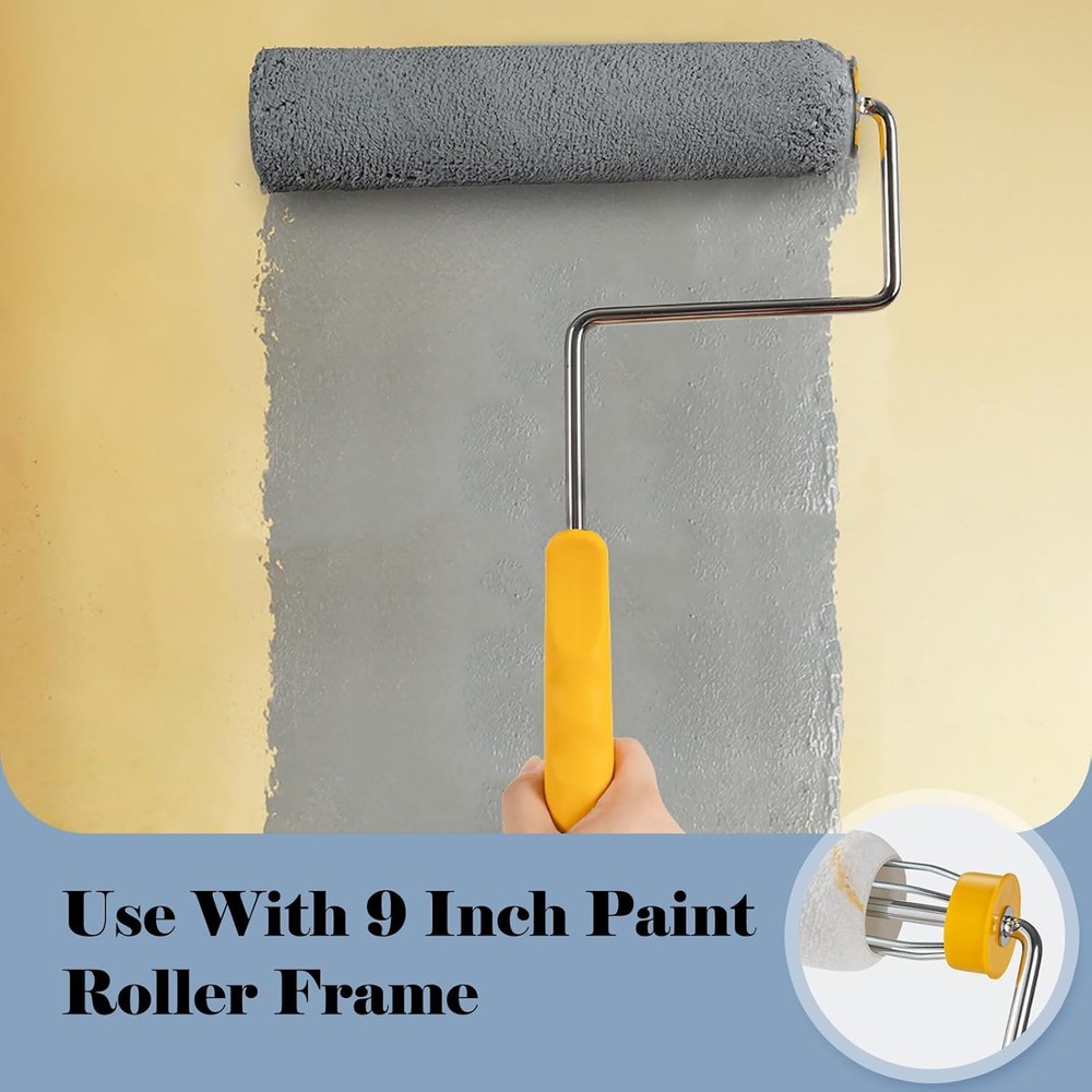 Mister Rui Paint Rollers, 5 Pack, 9 Inch Roller Covers, Microfiber...