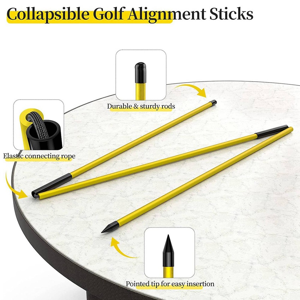 Alignment Sticks Training Aid 4 Pack,3-Section 48 Inch Swing Trainers2750