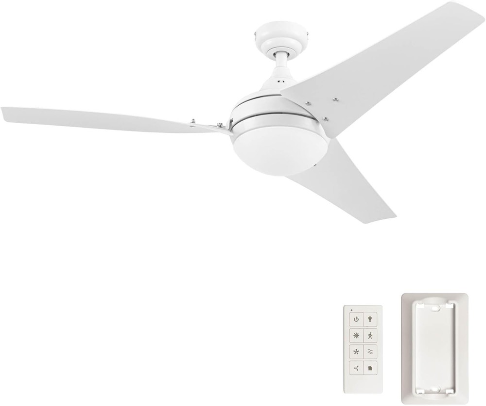 Prominence Home Maxon Modern 52 Inch Ceiling Fan with Light, Medium, White