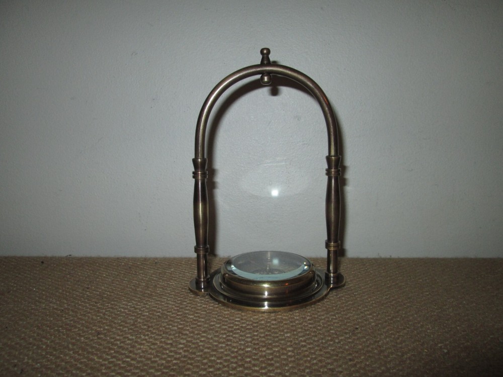 Vintage Brass Tabletop Decor Maritime Nautical Compass