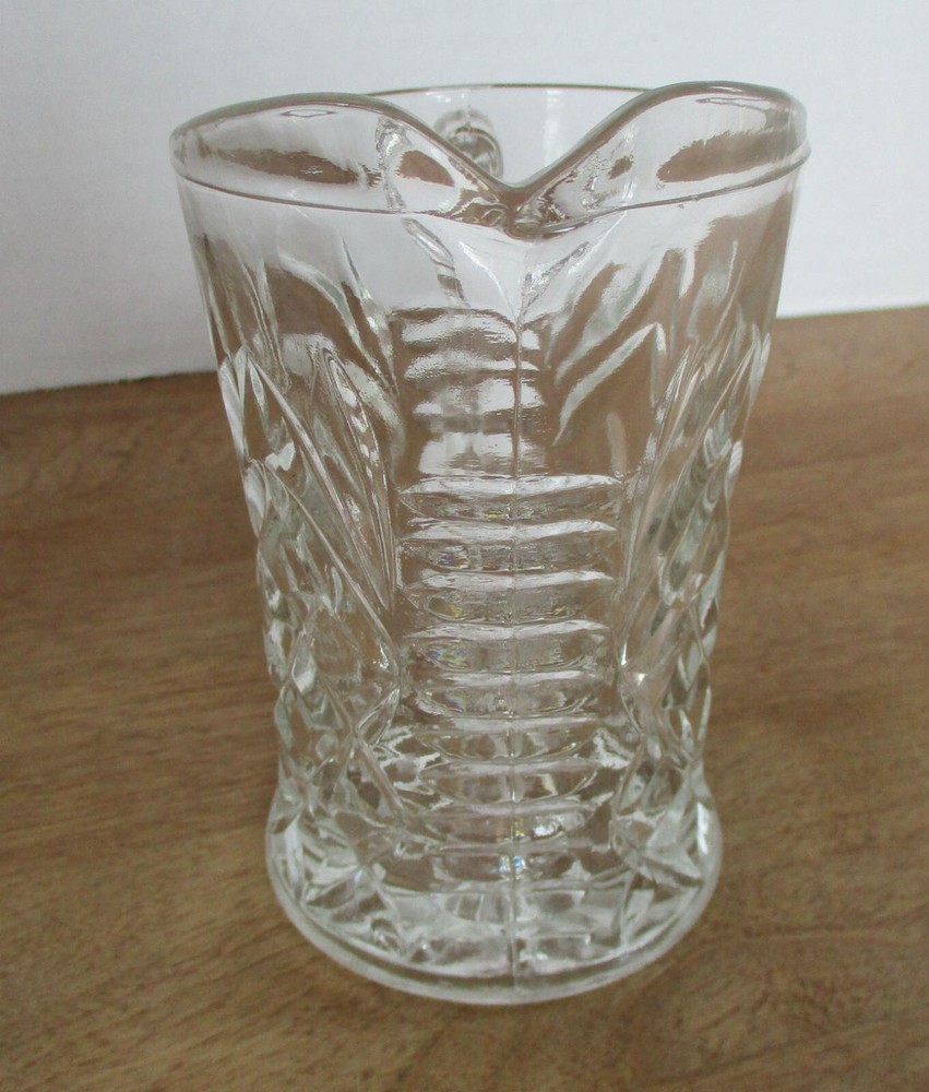 EAPC Anchor Hocking Clear Glass Pitcher Creamer 12 oz Capacity Pineapple Pattern