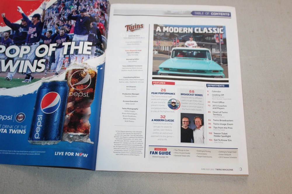 2013 Minnesota Twins Program (JUNE/JULY): BROADCAST BONDS GLADDEN PROVUS