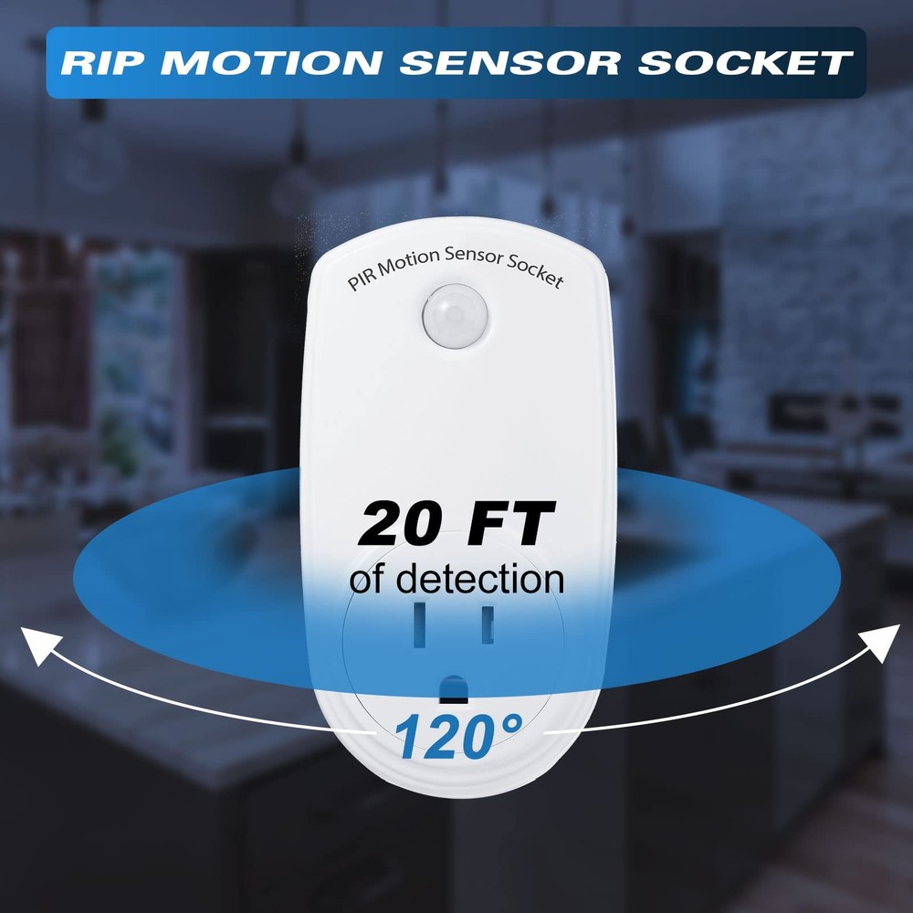 4 Pieces Motion Sensor Sockets Indoor Plug in Sensor Light Control Switch 120.