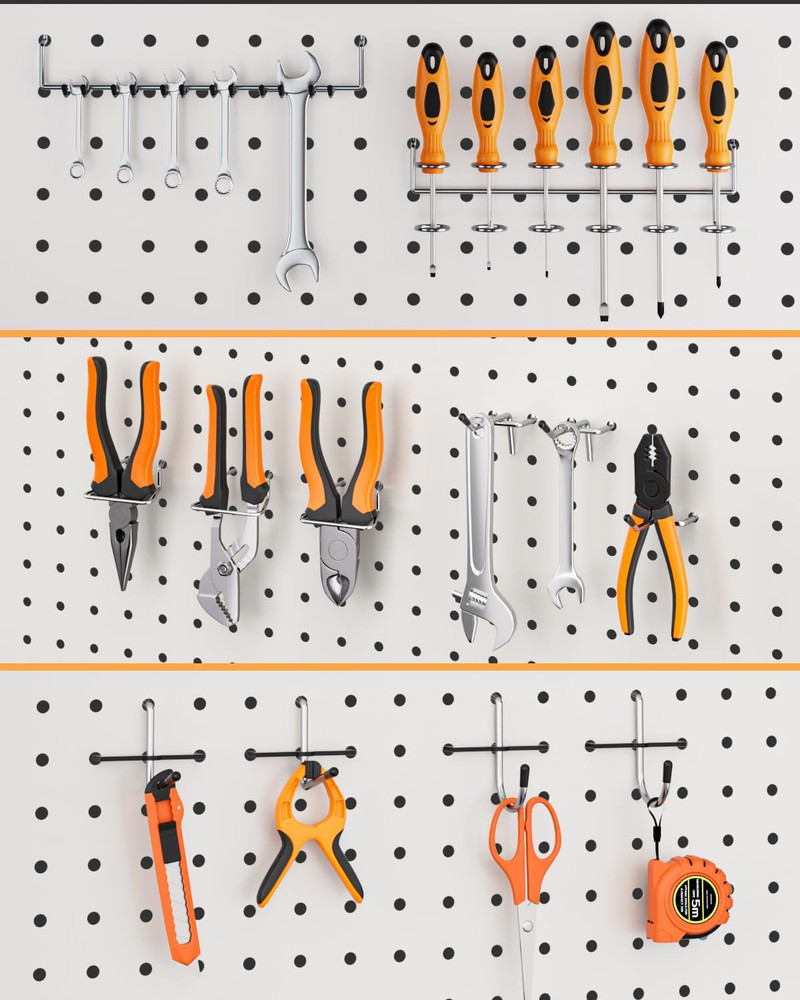 Pegboard Hooks Set for Hanging Tools, 206PCS Heavy Duty Peg Hook Hanger & Holder