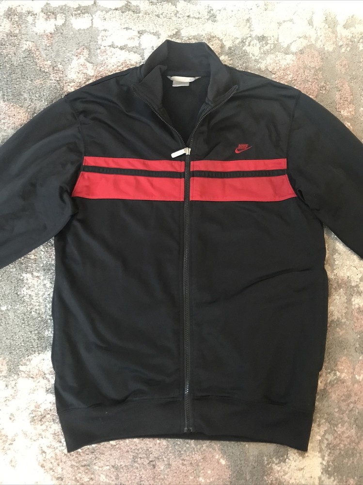 Nike Mens Jacket size Medium Black Zip Up Logo